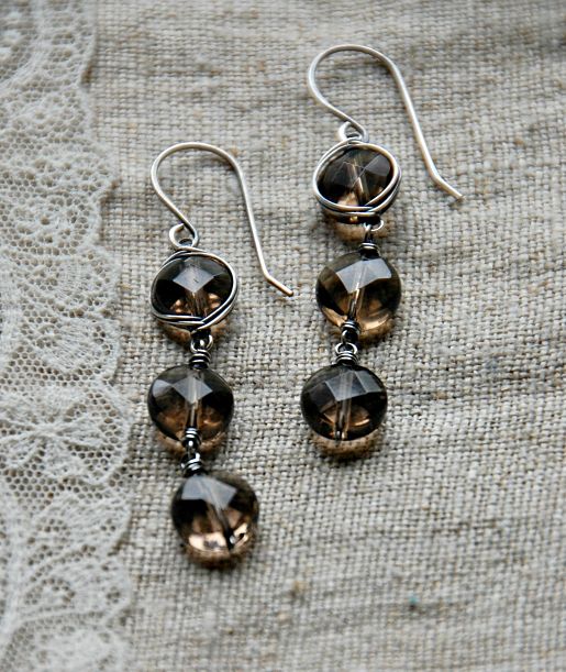 Earrings_SmokyQuartzTrio