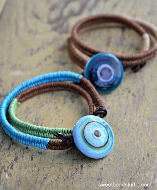 WellnessWordsChallenge - Herringbone Wrap bracelets with KABS cabachons by Cindy Wimmer