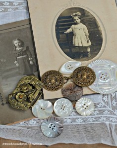 Cabinet cards and mother of pearl buttons