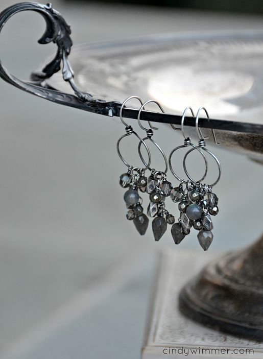 Iolite cascade earrings by Cindy Wimmer