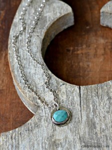 Petite turquoise sterling silver necklace by Cindy Wimmer