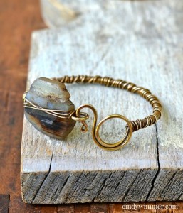 Wire wrapped bangle by Cindy Wimmer
