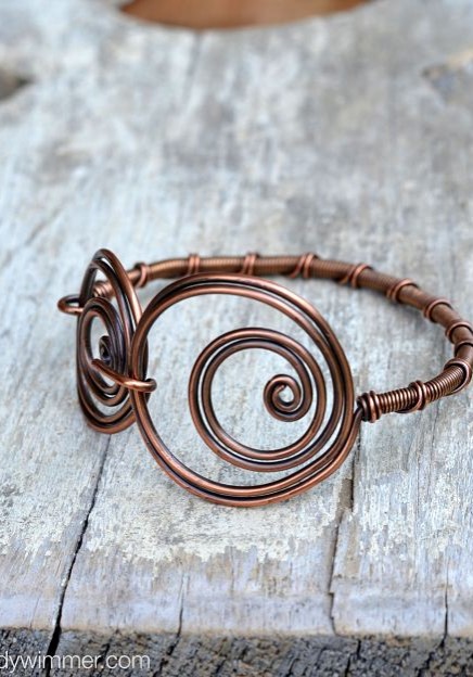 Twin Twirl wire bangle by Cindy Wimmer
